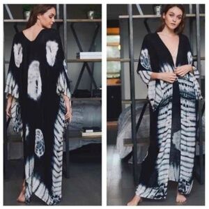Black Boho Tie Dye Kimono~Perfect for Coachella🌺